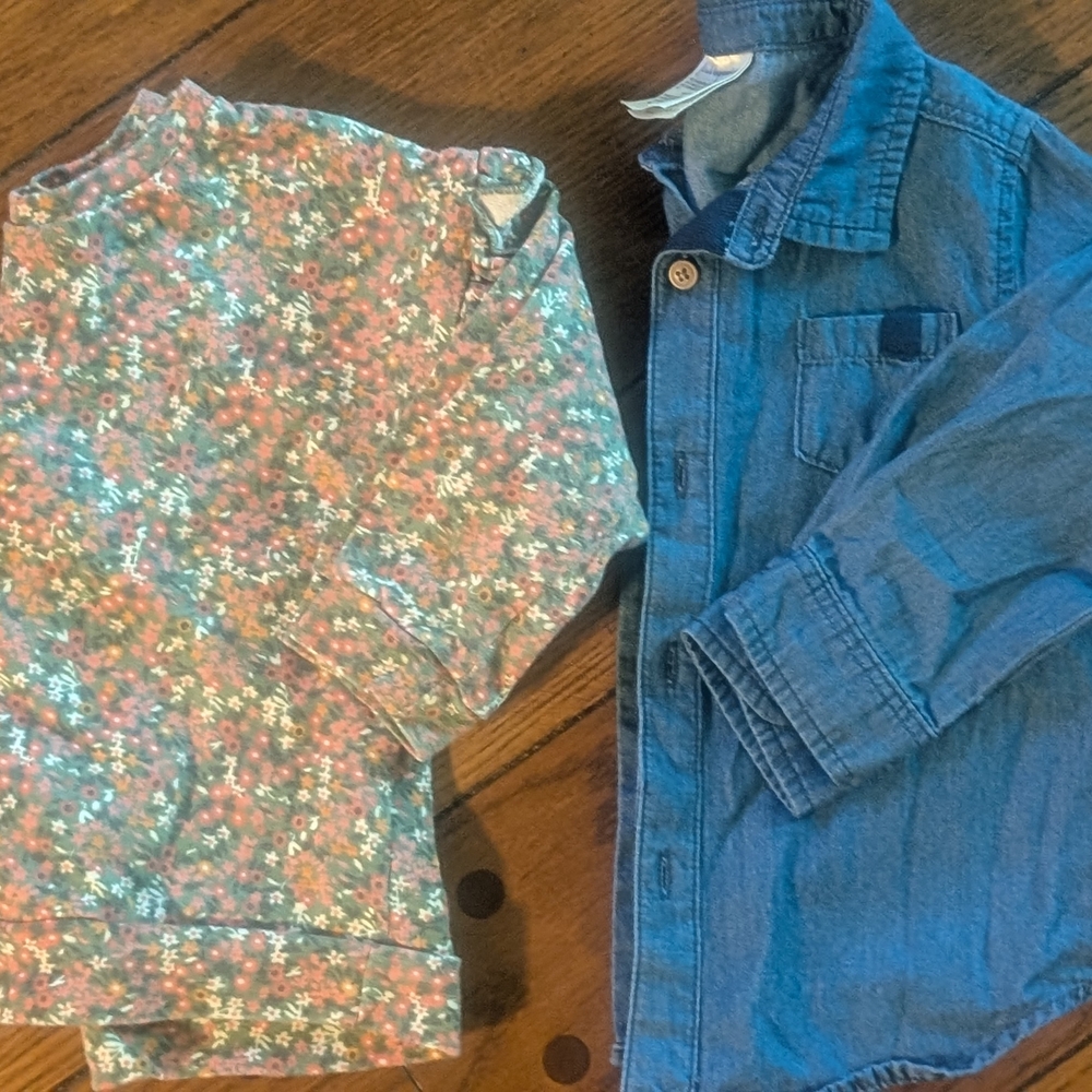 First Impressions Floral and Blue Jean Jacket Set